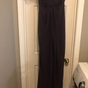 David's Bridal Strapless Plum Bridesmaid Dress- size 2
